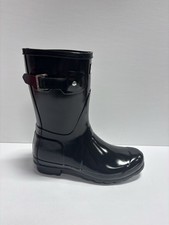 Hunter Women  s Original Short Gloss Rain Boots Black, Size 7 M