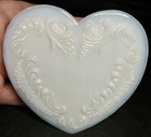 VTG Degenhart White Milk Glass Heart Trinket Box LID Only