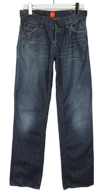 HUGO BOSS Jeans Herren W32/L34 Fade Effect Whiskers Button Fly Blue