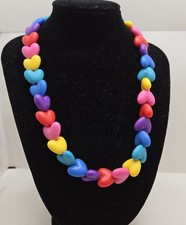 Children's Sweet Heart Necklace Multicolor Hearts Twist-Close Clasp Ages 3 