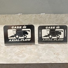 2 Vintage Case IH Axial-Flow Combine Laser Cut Metal Desk Plaque 1997-2007