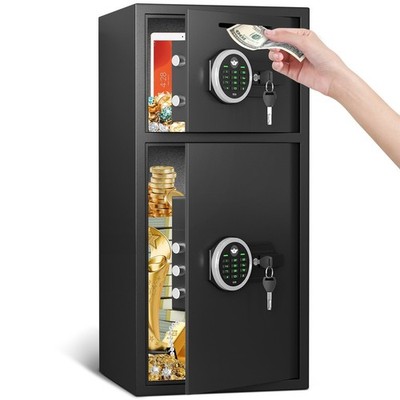 6.5 Cub Large Fingerprint Safe with Adjustable Shelf, Home Security Safe Box
