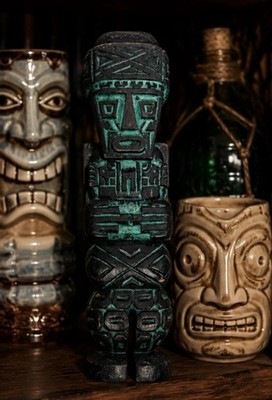 Vintage Mid Century Hand Carved Wood Tiki God Figure / Sculpture