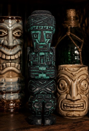 Vintage Mid Century Hand Carved Wood Tiki God Figure / Sculpture