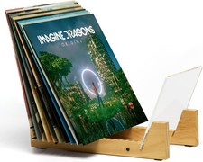 Retro-Inspired Vinyl Record Storage - Shatterproof Acrylic Holder for 50 Albums