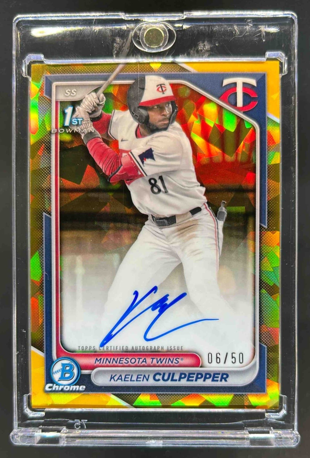 2024 Bowman Draft Sapphire Kaelen Culpepper Chrome Auto Refractor Gold 1st #6/50