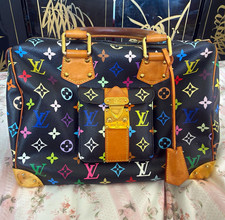 Louis Vuitton Murakami Multicolor Monogram Speedy 30 Black Noir Limited Edition