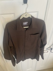 KUIU ANTERO Men's LS Toray Fabric Wicking + Makspec  Shirt Large Brown