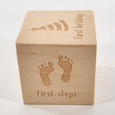 Pottery Barn Kids Wood Block Baby 1st Milestone Moments Baby Shower Gift