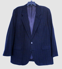 Vtg Christian Dior Blazer Sport Coat Men 46R Wool Blue Pinstripe USA Suit jacket