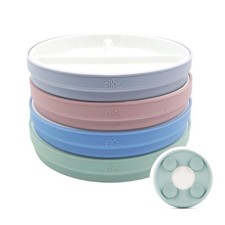 Kids/Toddler 7.8" Porcelain Divided Plates  Sleeves  4pk