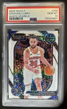 2024-25 Panini Select Stephen Curry Courtside White Sparkle Prizm SP #209 PSA 10