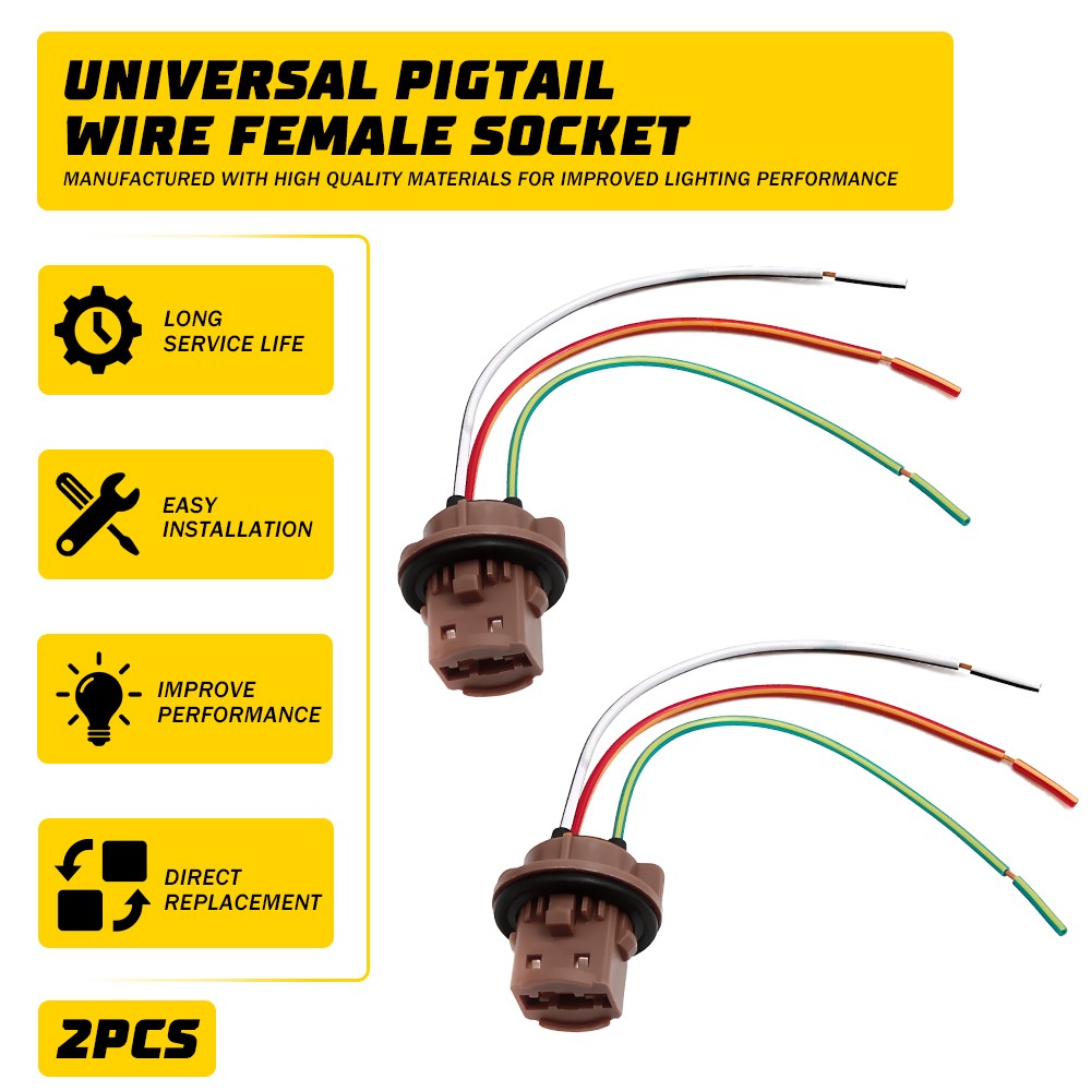 7443 Turn Light Signal Female Holder Socket Pigtail Connector Wiring Harness