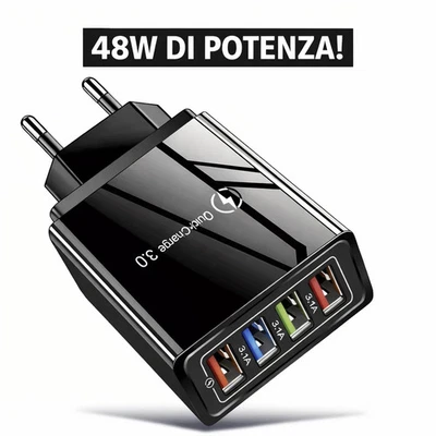 WUKUR Caricatore USB Multiplo 25W Caricabatterie da Tavolo Alimentatore WUKUR Caricatore USB Multiplo 25W Caricabatterie da Tavolo Alimentatore