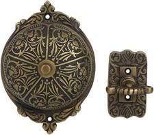 STALLON HARDWARE Antique Brass Twisted Door Bell with Vintage Decorative Door Ch