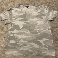 Splendid Light Gray Camo Shirt XL Women's Ladies T-Shirt Short Sleeve Crew Neck