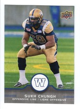 2016 UD CFL Sukh Chungh Card #39 Winnipeg Blue Bombers U of C Dinos