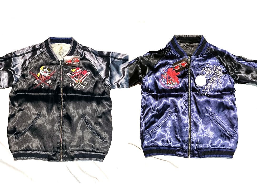 Evangelion x Nishiki Reversible Sukajan Jacket Unit 01 Black Gray M New