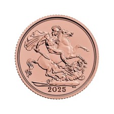 Royal Mint 22ct Gold Bullion Full Sovereign 2025 - Last Rose Gold