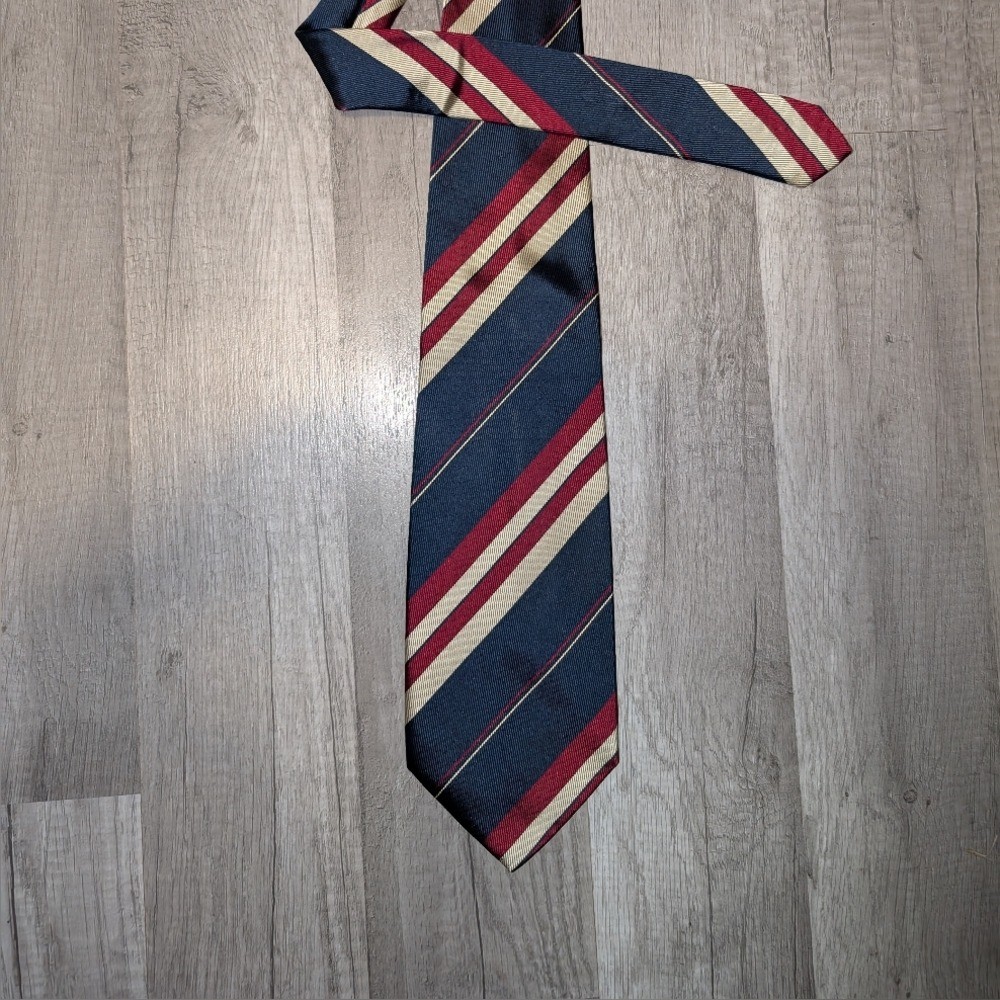 LUCIANO BARBERA Blue Red Silk Tie Made In Italy Designer