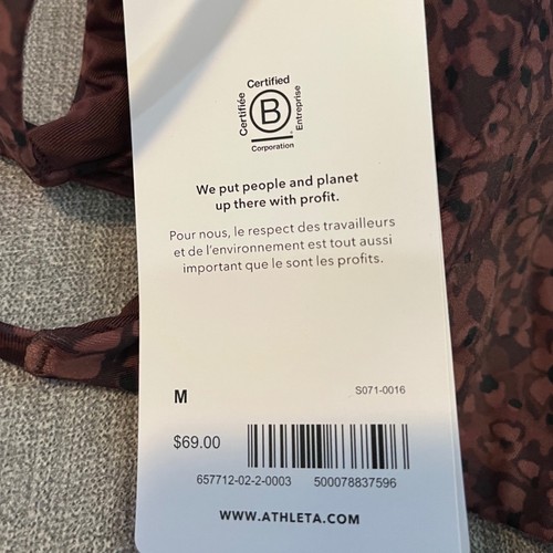 Athleta Tankini Swim Top Halter Neck Open Back Brown Print Medium - Bild 5 von 8