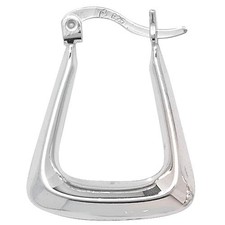 Elegant 925 Sterling Silver Women Creole Earrings - 22mm 18mm 226382U
