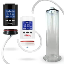 LeLuv iPump Smart LCD Head Penis Pump Untapered Seamless Wide Flange Cylinder