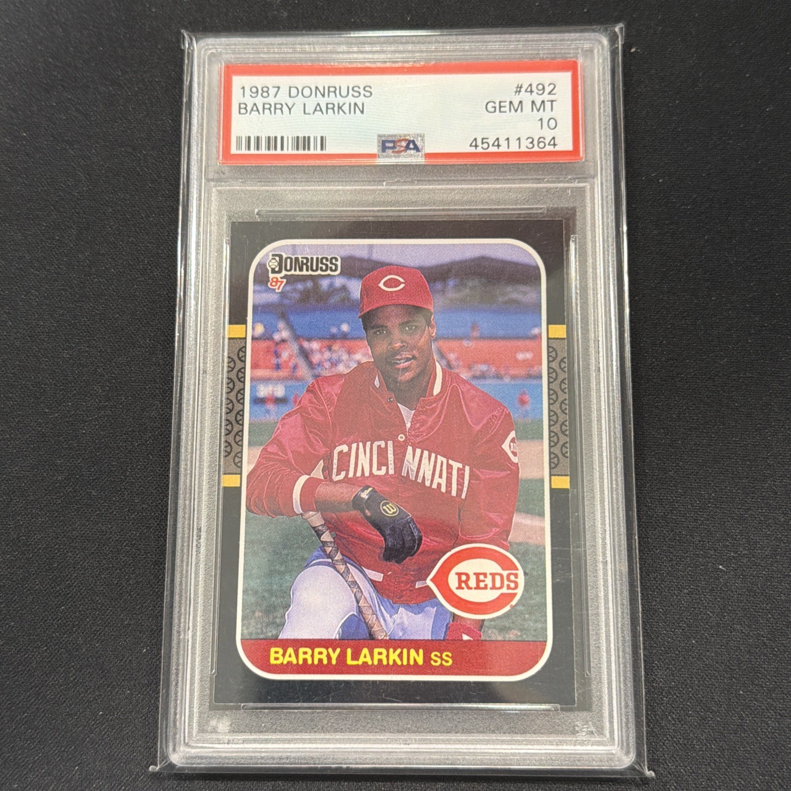 1987 Donruss #492 Barry Larkin PSA 10 Vintage HOF Baseball Card