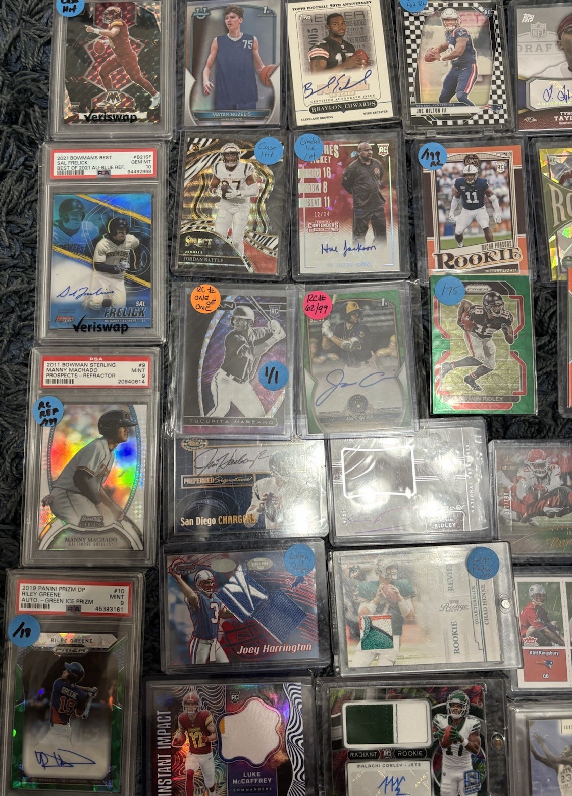 Huge Auto Lot Multi Sport HIGH END LBJ Rookie 1/1 HARPER MJ GU PSA Case HIT SSP view 2