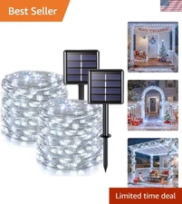 Waterproof 33FT Solar Fairy Lights - 8 Modes LED String Lights for Festive Decor