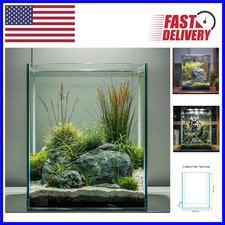 Stylish 3 Gallon Ultra White Glass Aquarium with Rimless Design Easy Care