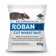 ROBAN25 CUT WHEAT GRAIN MOUSE & RAT POISON, STRONGEST AVAILABLE ONLINE, 10 x 40g