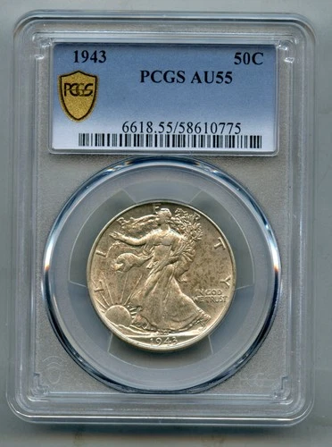 1943 Liberty Walking Silver Half Dollar PCGS AU 55