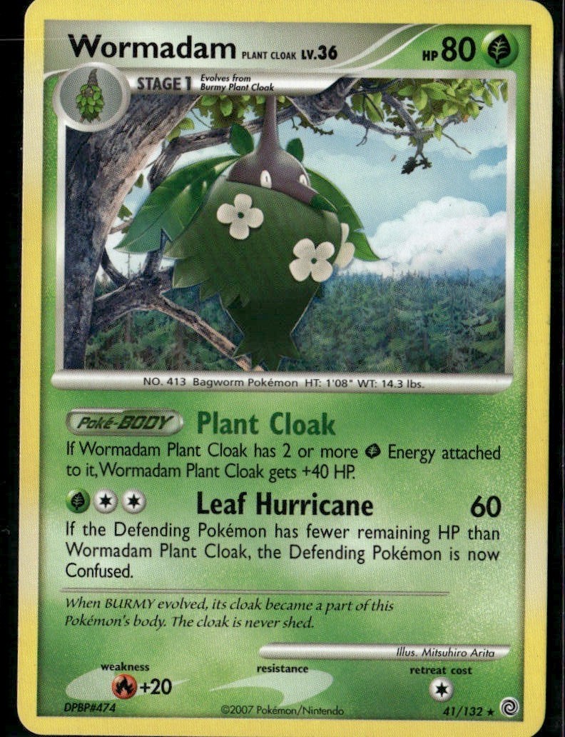 Wormadam Plant Cloak Rare Secret Wonders 41/132 Grass Pokemon Card