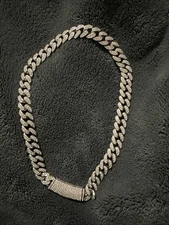 18/20/24 Inch Miami Cuban Link Chain Iced Out Diamonds Men’s Necklace