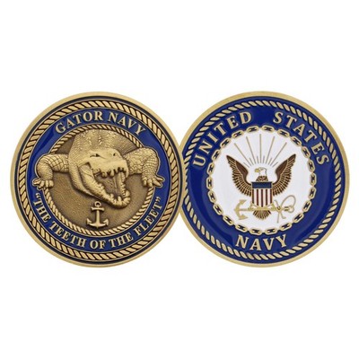 USN Gator Navy Challenge Coin. Teeth of the Fleet