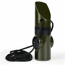 Emergency Survival Whistle, 7-in-1 Outdoor Multifunctional Tool Small, Green