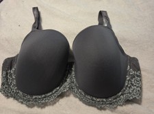 New Grey Wacoal Style 853191 Molded Underwire 38DD Bra Nylon Lycra Spandex