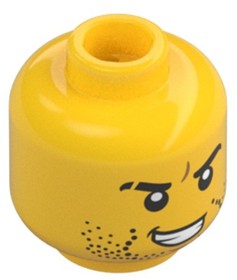 LEGO New Volcano Explorer Minifigure Head Yellow Beard Stubble Scar D217