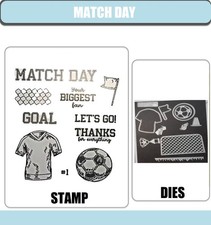 MATCH DAY Stamp and Metal Cutting Dies for DIY Handmade Cards Scrapbook