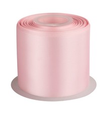 Light Pink Double Faced Satin Ribbon Solid Polyester 3 Inch x 25 Yards