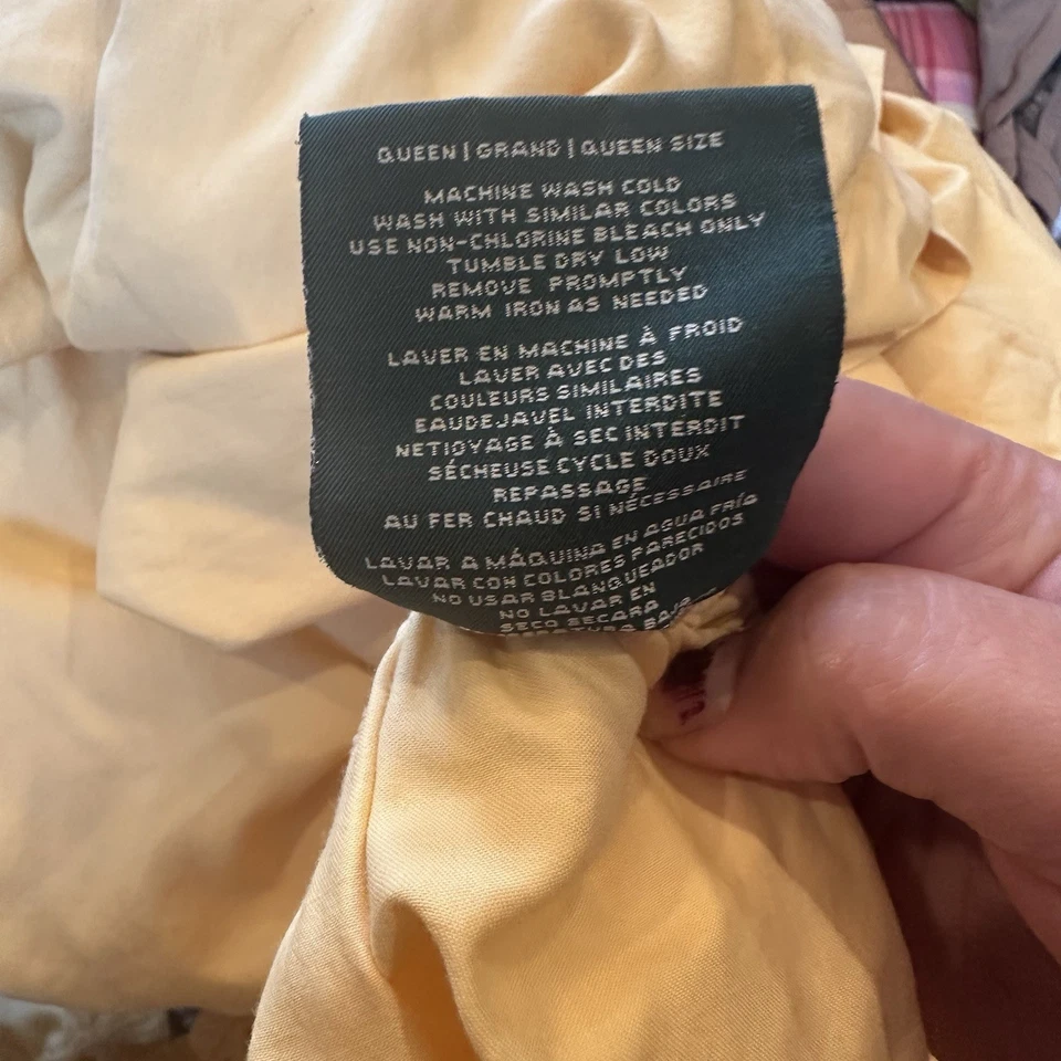 Lauren Ralph Lauren Yellow 100% Cotton Sheet Set Queen Size Classic 3 Pieces - Image 2 of 4