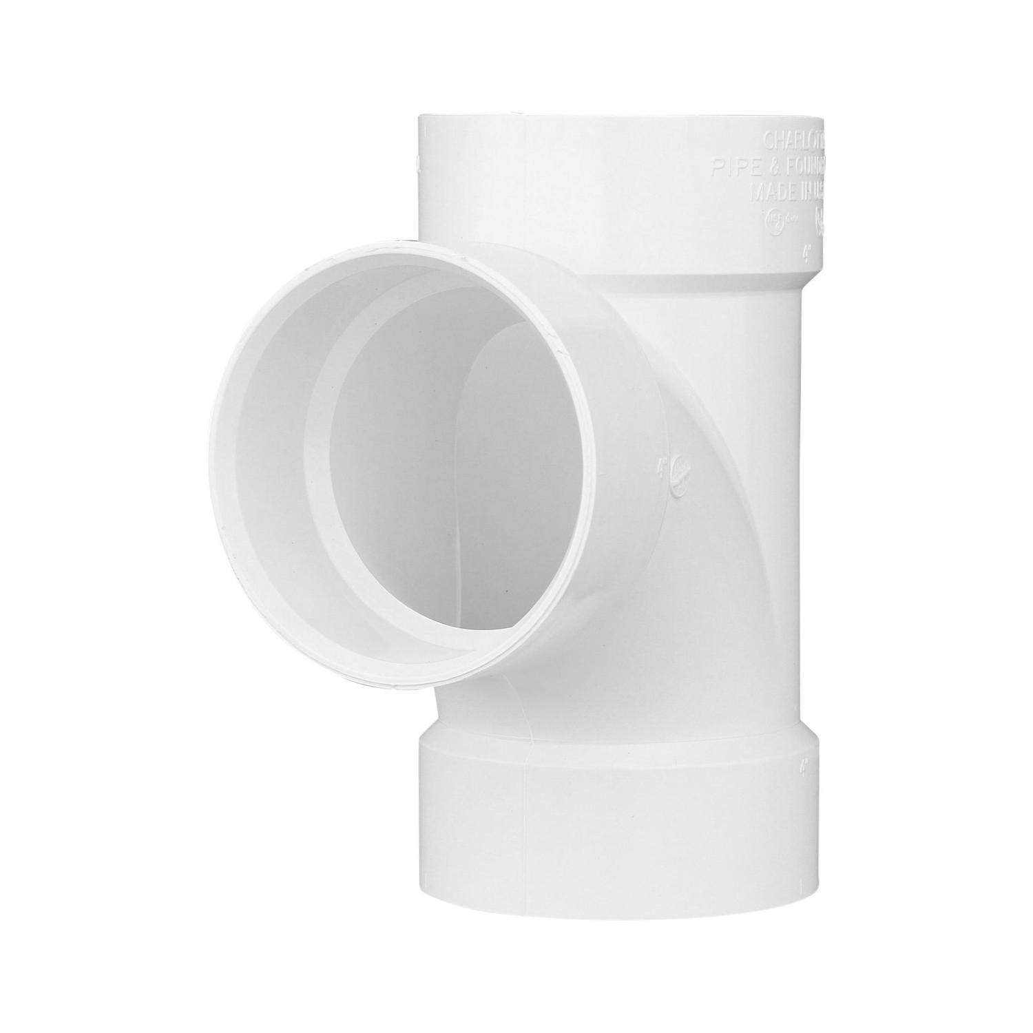 Charlotte Pipe PVC 00400 0600HA Sanitary PVC Tee 1-1/4 x 1-1/4 x 1-1/4 Hub in.
