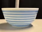 Vtg Pyrex Blue White Rainbow Stripe 403 Mixing Bowl 2 1/2 Quart Nesting 1965-67