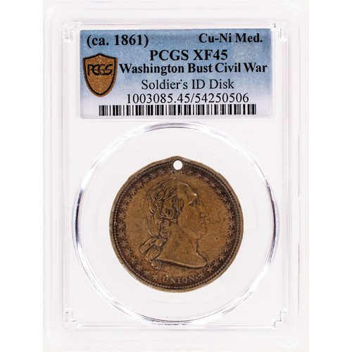 c. 1861 UNION, Civil War Soldier’s Dog Tag ID Disk, George Washington Bust