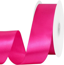 Hot Pink Satin Ribbon 1 1/2 Inch 60 Yards Pink Bows Decor  Polyester Satin, Smo