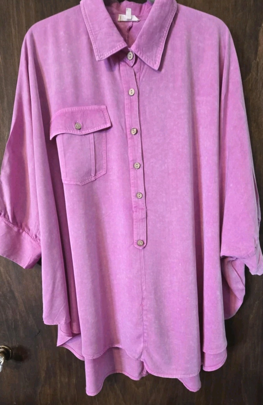 Easel OVERSIZED Solid Color Dolman Sleeve Top in … - image 1