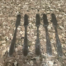 Cambridge Stainless China  Flatware Butter Knives 5 Piece Set Two Similar Types