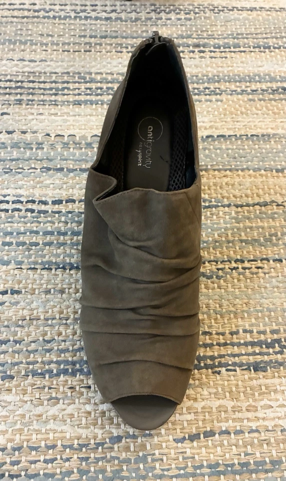 Easy Spirit Eskatama Suede Grey Peep Toe Shoes Medium 2 inch Heel Size 11 W — 第 2/4 张图片