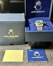 ARAGON 44MM MEN’S REGENERON SII NH35 AUTOMATIC WATCH SAPPHIRE CRYSTAL A436 TEAL